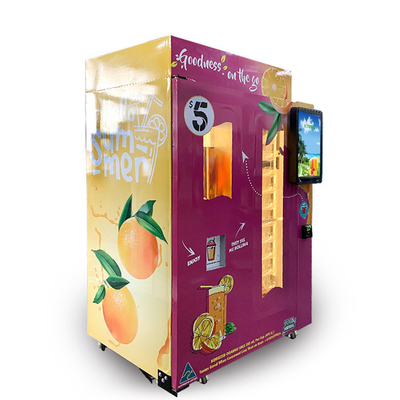 مركز تجاري تجاري عصير البرتقال آلة بيع العملات والملاحظات ويقبل
